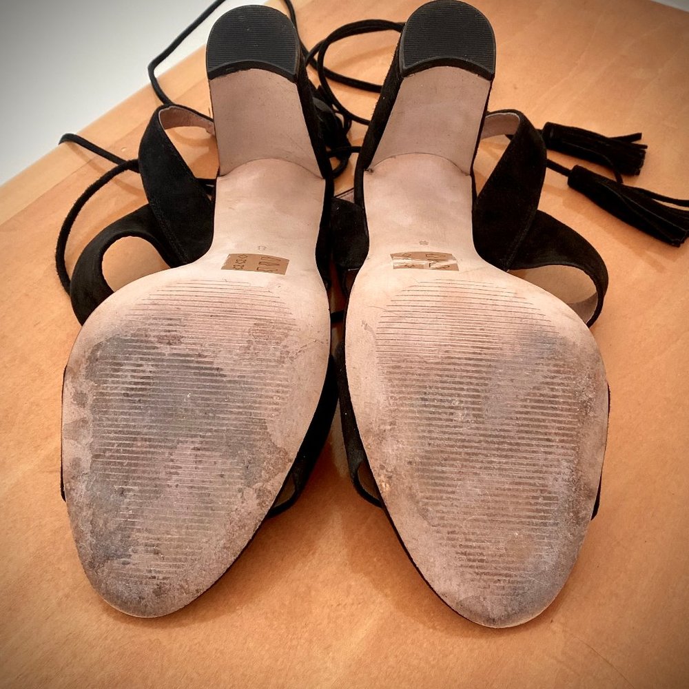 Madewell Black Suede Octavia Tassel-Tie Sandal, 8M - Picture 8 of 14